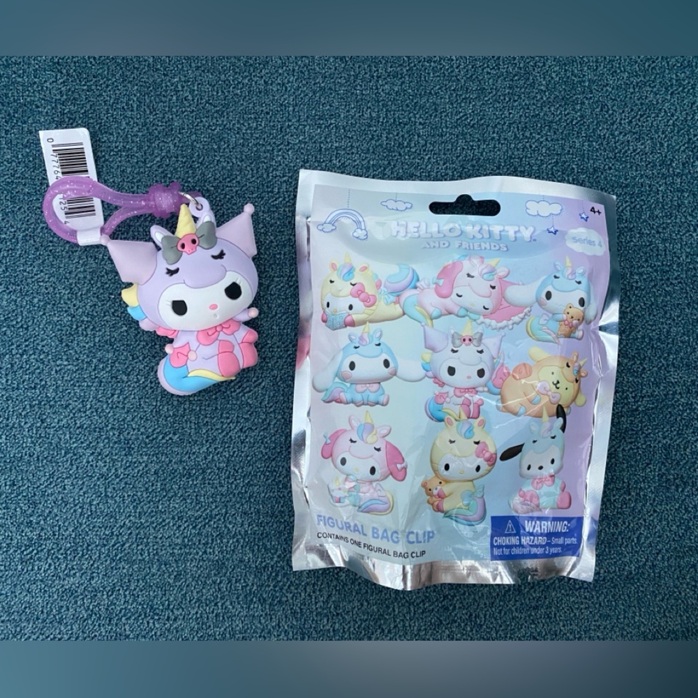 Hello Kitty and Friends Figural Bag Clip Series 4 ( unicorn) blind box Kuromi